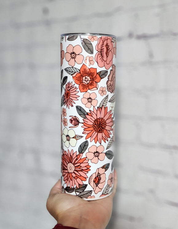 Vintage floral tumbler