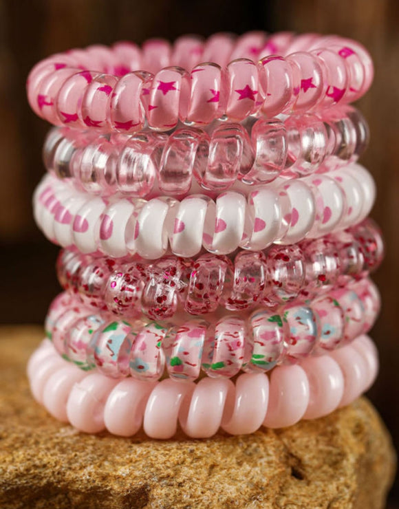 Cute pink cord scrunchie set