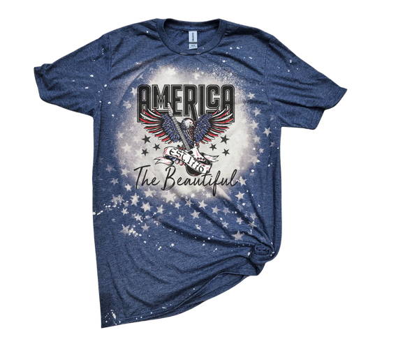 America the Beautiful bleached graphic tee