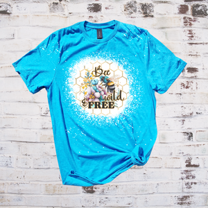 Bee wild and free bleached graphic tee